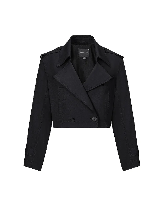 MARYLING Cropped double-breasted jacket Zip Front Button Front Snap Front