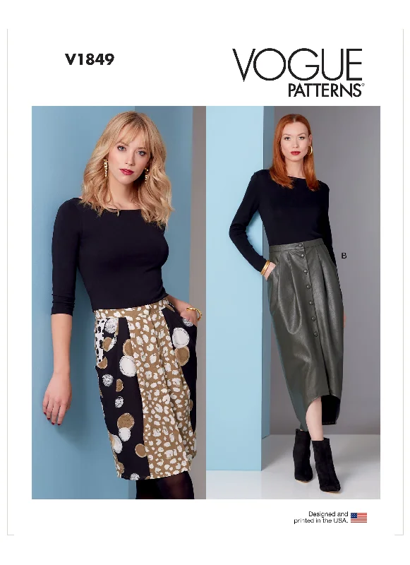 Vogue Pattern V1849 Misses' Skirt velvet skirt luxurious