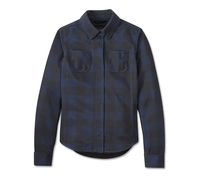 Harley-Davidson Women's Operative Mesh Riding Shirt Jacket Tiered Jacket Buttoned Jacket Zippered Jacket