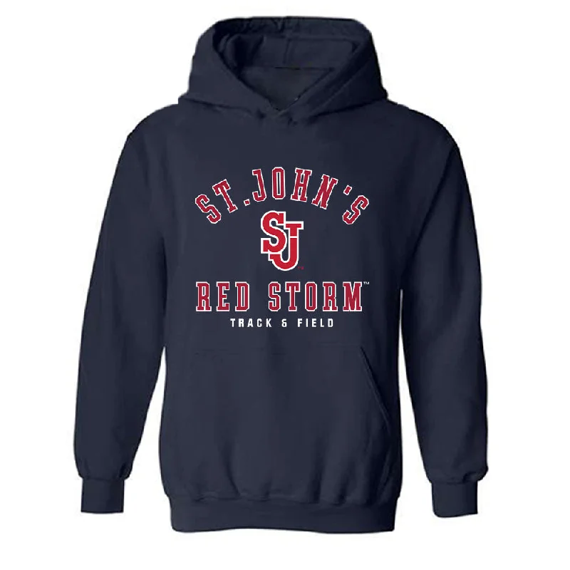 St. Johns - NCAA Women's Track & Field : Jade Dockery - Classic Shersey Hooded Sweatshirt Hoodie with Emblem Brand Identity