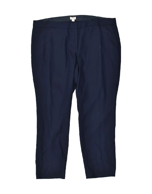 J. CREW Womens Slim Chino Trousers US 18 2XL W42 L28 Navy Blue Cotton Trousers Timeless Classic