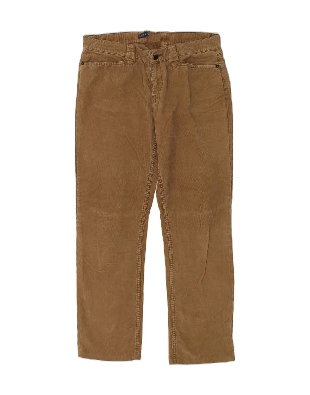 RALPH LAUREN Womens Straight Corduroy Trousers W34 L30 Brown Trousers Travel Practical