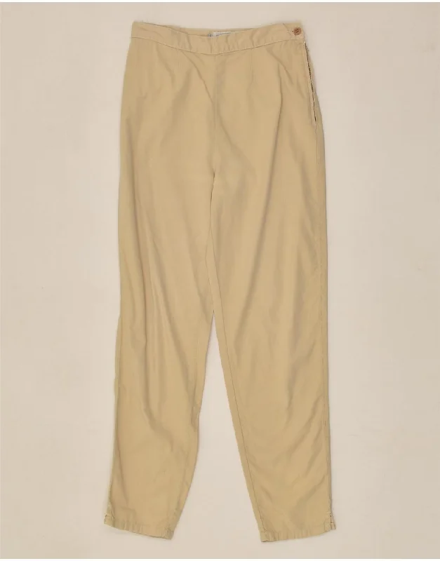 BENETTON Womens Tapered Suit Trousers IT 44 Medium W28 L28 Beige Cotton Trousers Handmade Artisanal