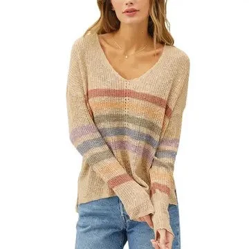 Over The Rainbow Natural V Neck Sweater (Size M/L) Anti-Pilling Anti-Shrink Durable