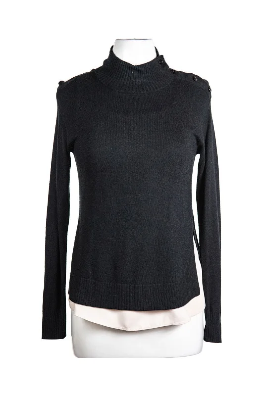 Ann Taylor Sweater Herringbone Houndstooth Plaid
