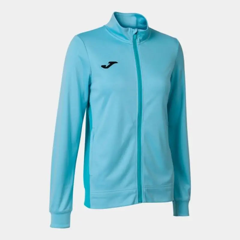 Joma Winner II Women's Full Zip Sweatshirt Jacket with Fleece Lining and Ribbed Cuffs in Blue Hoodie with Hem Applique Textured Unique