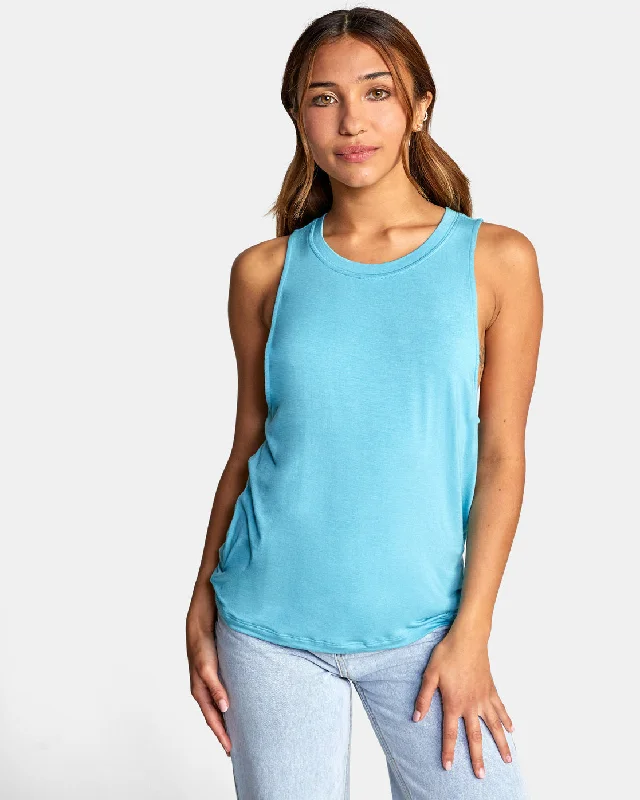 Minted Moto Tank Top - Blue Crest playful tank top