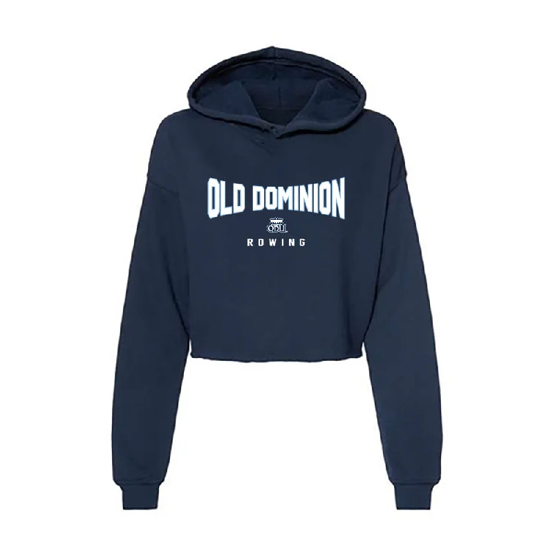 Old Dominion - NCAA Women's Rowing : Lily Baumann - Women's Crop Fleece Hoodie Hoodie with Set-In Sleeves Structured Classic