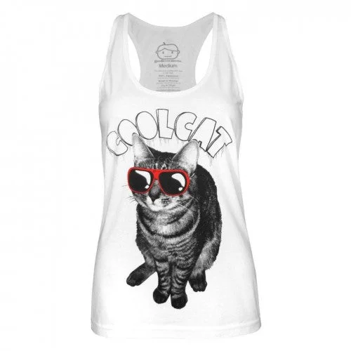 Goodie Two Sleeves Womens/Ladies Cool Cat Tank Top mint tank top