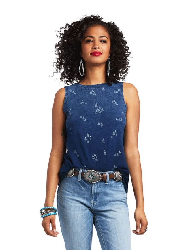 Ariat 10039825 Womens District Tank Indigo slim fit tank