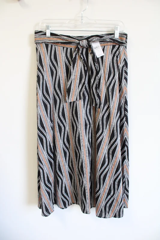 NEW Ann Taylor Black Brown White Patterned Skirt | 6 denim skirt classic