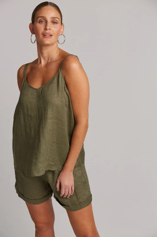 eb&ive | Studio Tank - Khaki lounge tank top
