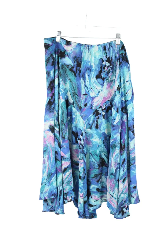 Bob Mackie Blue Skirt | XL ruffled skirt detail