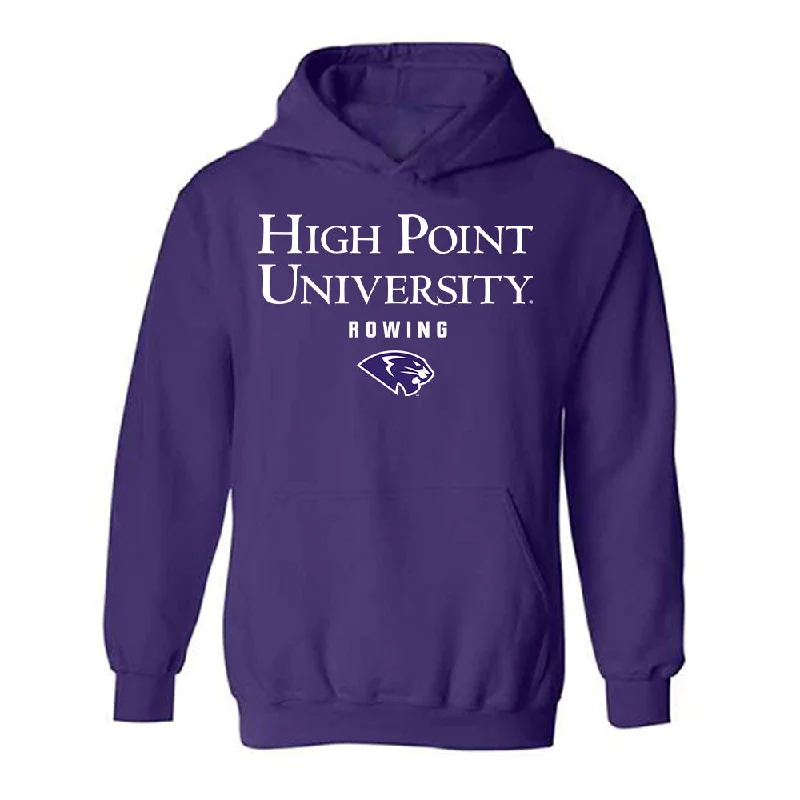 High Point - NCAA Women's Rowing : Caroline Marchis - Hooded Sweatshirt Hoodie with Contrast Stitching Detailed Premium