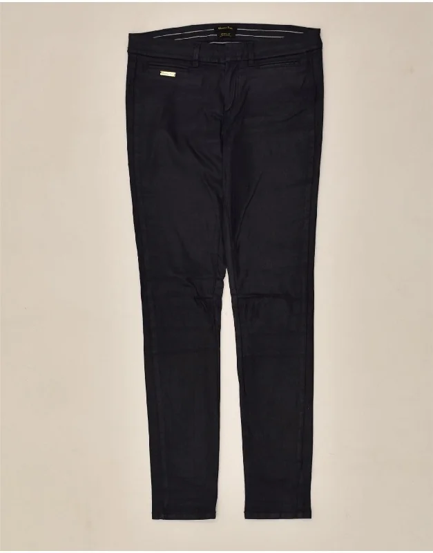 MASSIMO DUTTI Womens Skinny Casual Trousers EU 36 XS W27 L30 Navy Blue Trousers cozy comfortable