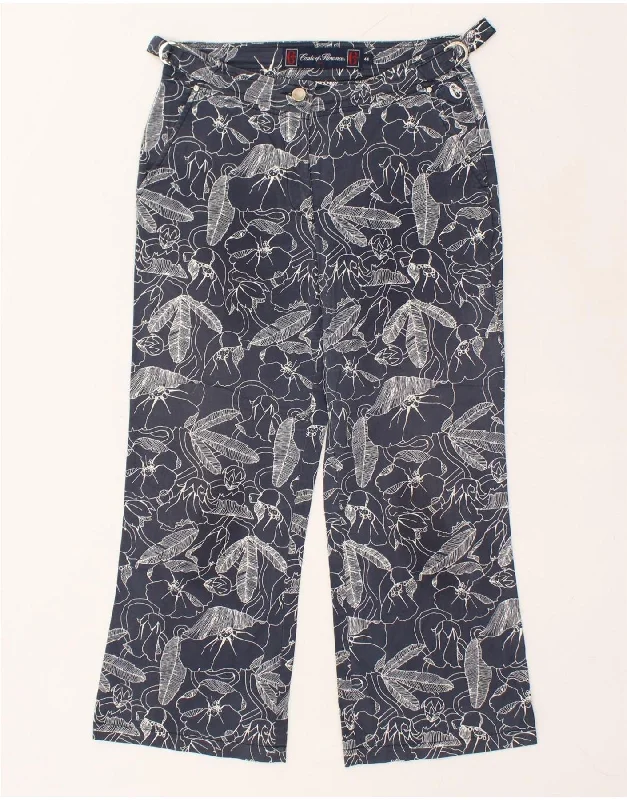 CONTE OF FLORENCE Womens Wide Leg Chino Trousers IT 44 Medium W29 L24 Blue Trousers Modern Contemporary