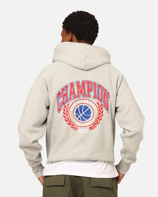 Champion Reverse Weave Field Basketball Hoodie Oxford Heather Hoodie with Fur Luxurious Winter