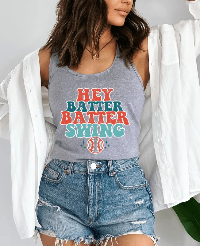 Hazel Blues® | Hey Batter Batter Swing Graphic Racerback Tank seamless tank top