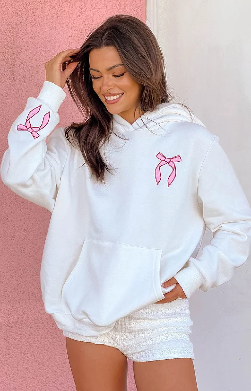 Beginning White Sweetie Hoodie Hoodie with Rhinestones Sparkly Elegant