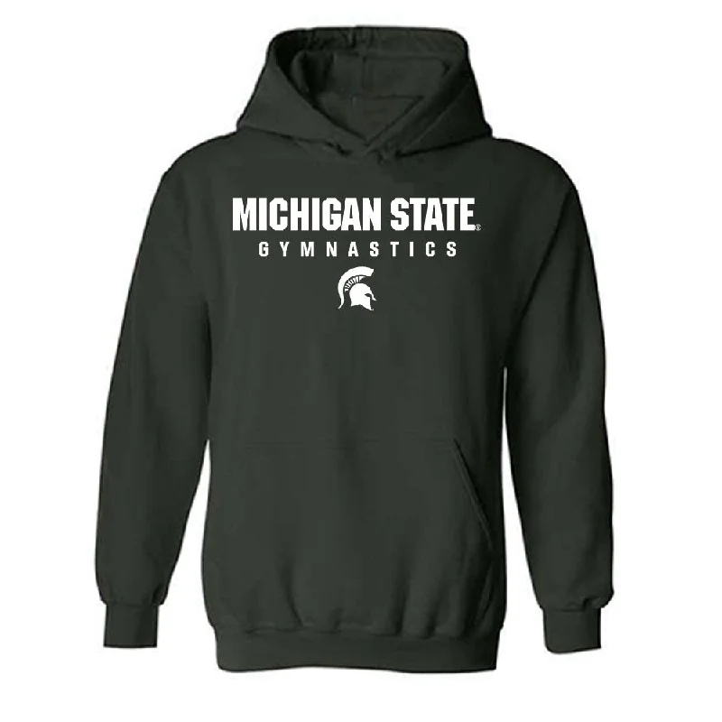 Michigan State - NCAA Women's Gymnastics : Gabriella Ortiz - Hooded Sweatshirt Classic Shersey Hoodie with Hem Contrast Bold Stylish