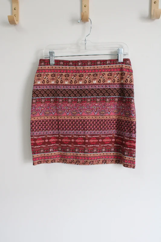Hollister Pink Patterned Mini Skirt | S cashmere skirt plush