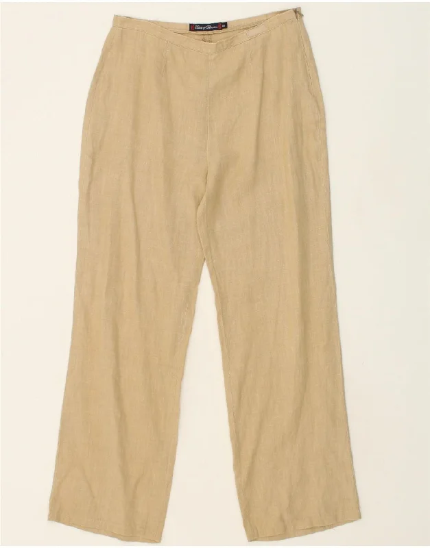 CONTE OF FLORENCE Womens Straight Trousers IT 44 Medium W28 L27 Beige Trousers Capri Summer