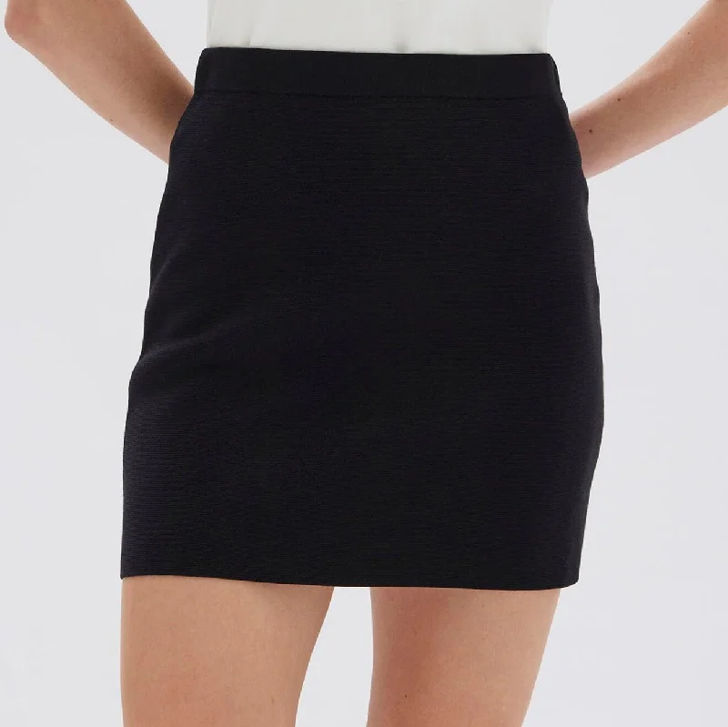 Assembly Label Clover Milano Knit Mini Skirt - Black midi skirt versatile