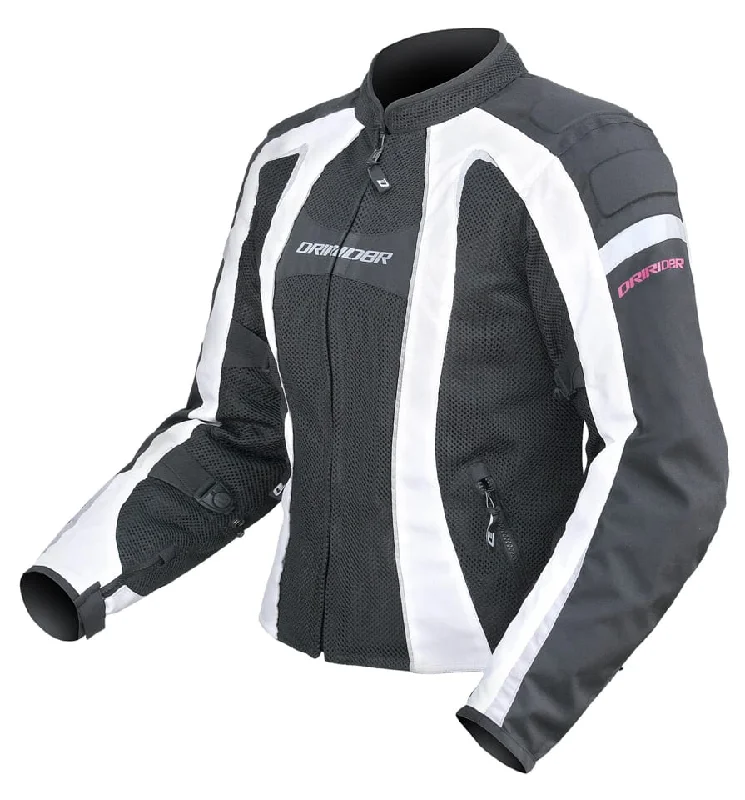 Dririder 'Airstream' Ladies Jacket - Black/White Herringbone Jacket Houndstooth Jacket Plaid Jacket