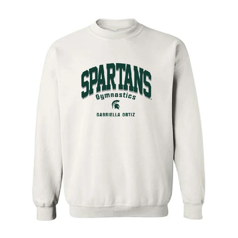 Michigan State - NCAA Women's Gymnastics : Gabriella Ortiz - Crewneck Sweatshirt Classic Fashion Shersey Hoodie with Hem Raw Edge Edgy Unfinished