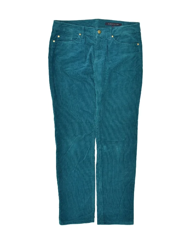 TOMMY HILFIGER Womens Slim Corduroy Trousers US 6 Medium W32 L27 Blue Trousers Leisure Comfortable