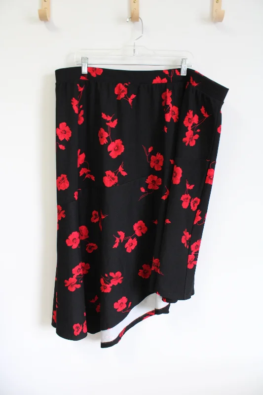 Lane Bryant Black Floral Skirt | 22/24 denim skirt trendy