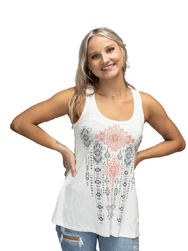 Liberty Wear 7523 Womens Maeve Tank Ivory White silver tank top