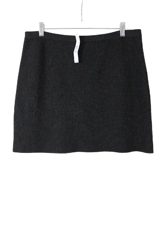 NEW Donna Karan Charcoal Gray Merino Wool Knit Skirt | L wool skirt warm