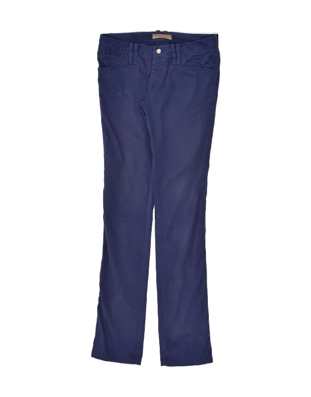 MASSIMO DUTTI Womens Skinny Casual Trousers W28 L34 Navy Blue Cotton Trousers Cargo pockets