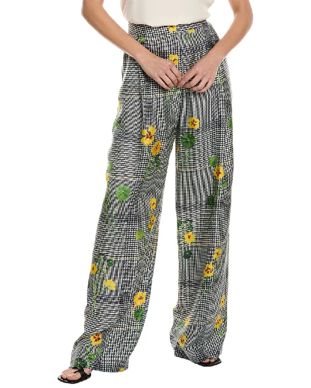 Oscar De La Renta Wide Leg Silk Trouser Trousers chic elegant