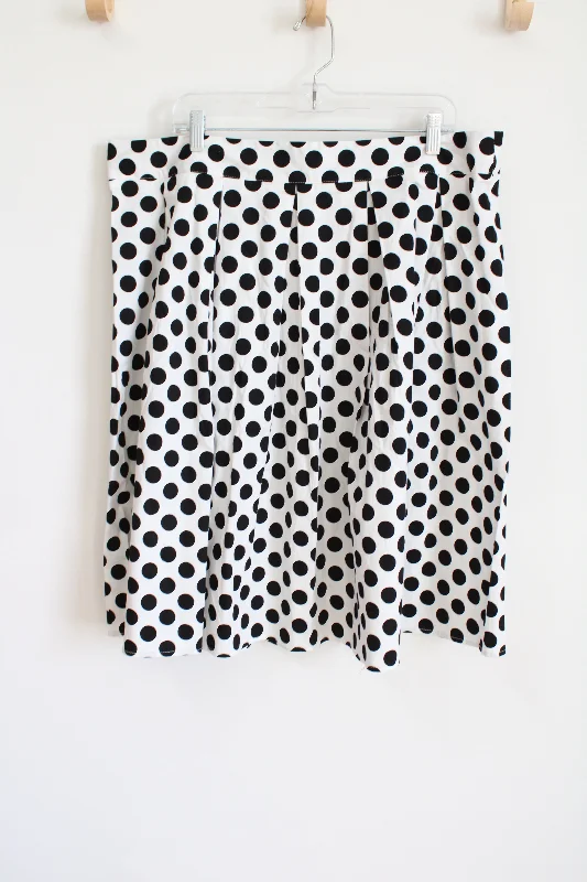 White Black Polka Dot Skirt | 3XL linen skirt airy