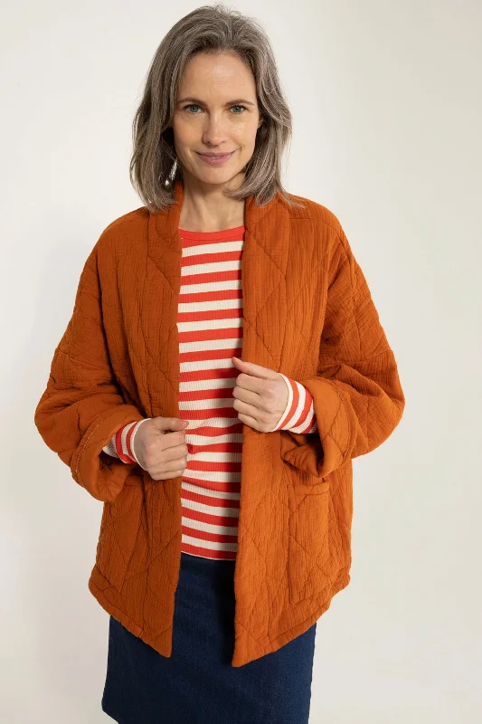 Danefæ København Danekatrin Quilted Jacket Ginger Faux Fur Fabric Real Fur Fabric Shearling Fabric