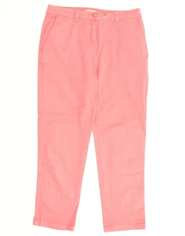 JOULES Womens Tapered Chino Trousers UK 10 Small W28 L24 Pink Cotton Trousers cozy soft