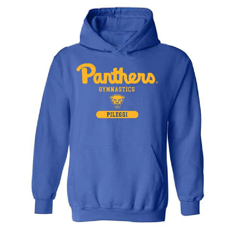 Pittsburgh - NCAA Women's Gymnastics : Lila Pileggi - Classic Shersey Hooded Sweatshirt Hoodie with Pattern Geometric Abstract