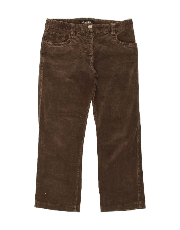 COLMAR Womens Crop Corduroy Trousers IT 44 Medium W30 L25 Brown Cotton Trousers Velvet Soft