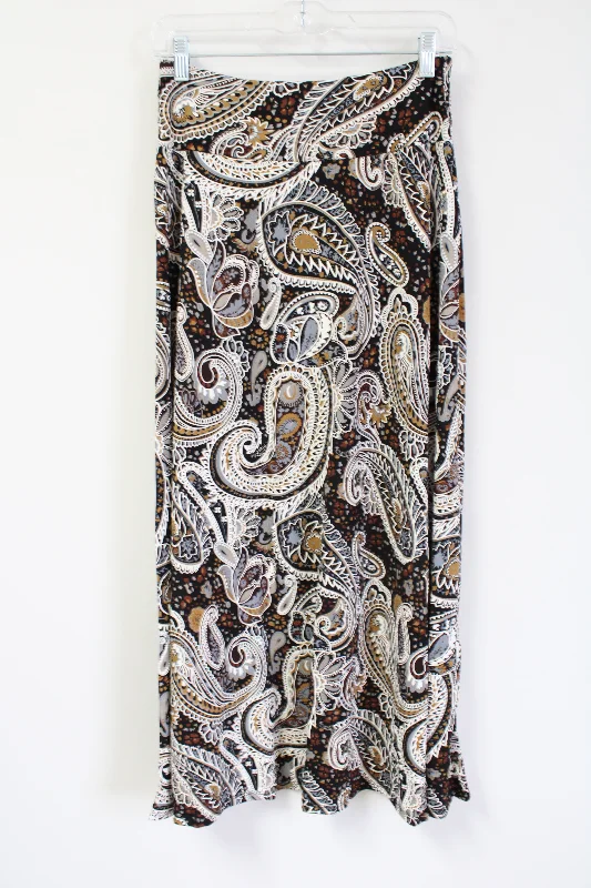 NY Collection Paisley Maxi Skirt | 6 linen skirt light