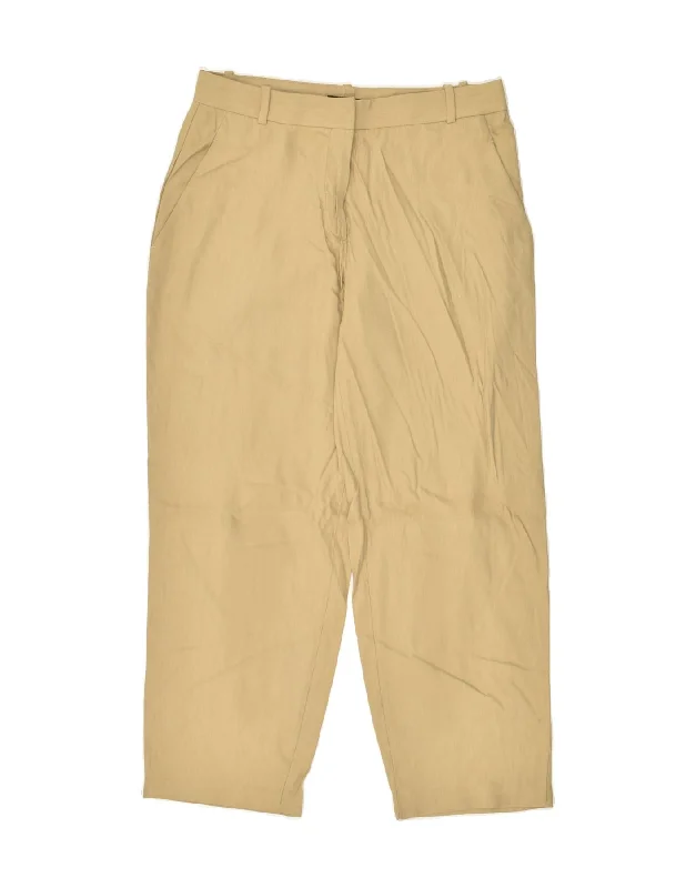 MASSIMO DUTTI Womens Tapered Chino Trousers EU 38 Medium W28 L26 Beige Trousers Culottes Wide Leg