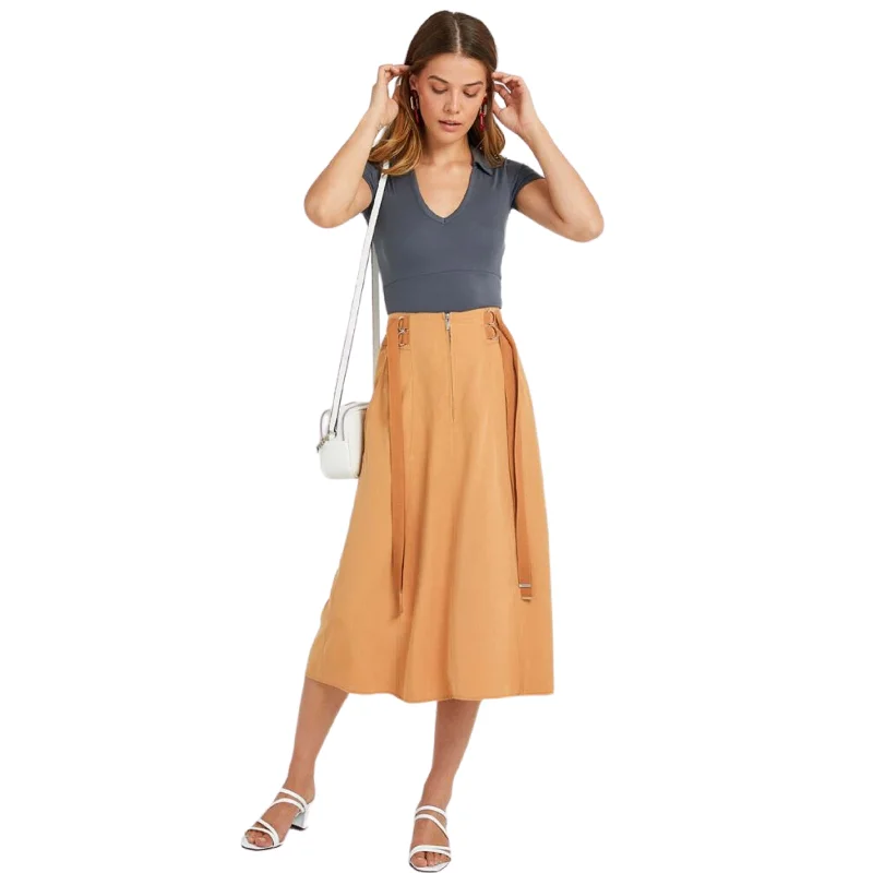 OXXO -  Zipper Detailed Skirt velvet skirt plush