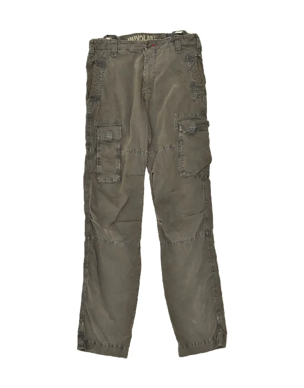 VINTAGE Womens Slim Cargo Trousers IT 46 Large W32 L35 Grey Cotton Trousers Wedding White