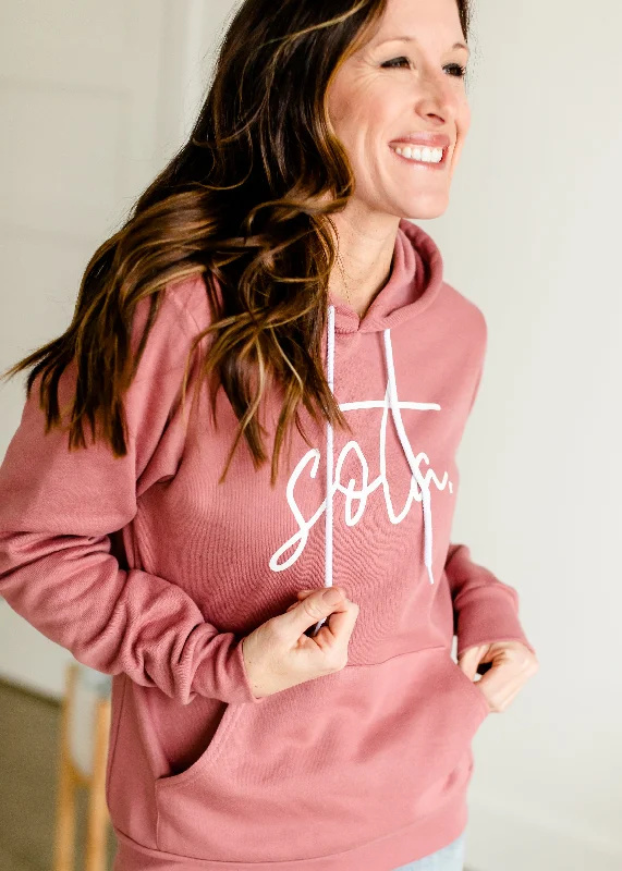 Blush Sota Hooded Sweatshirt - FINAL SALE Hoodie with Half-Zip Sporty Casual