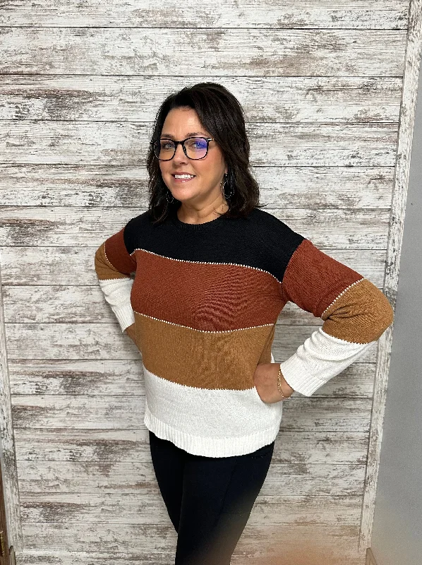 Three Lanes Crew Neck Sweater High Neck Crew Neck V-Neck