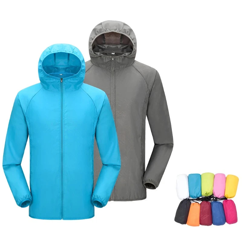 Camping Rain Jacket Men Women Waterproof Sun Protection Clothing Fishing Hunting Clothes Quick Dry Skin Windbreaker With Pocket Rayon Fabric Velvet Fabric Corduroy Fabric