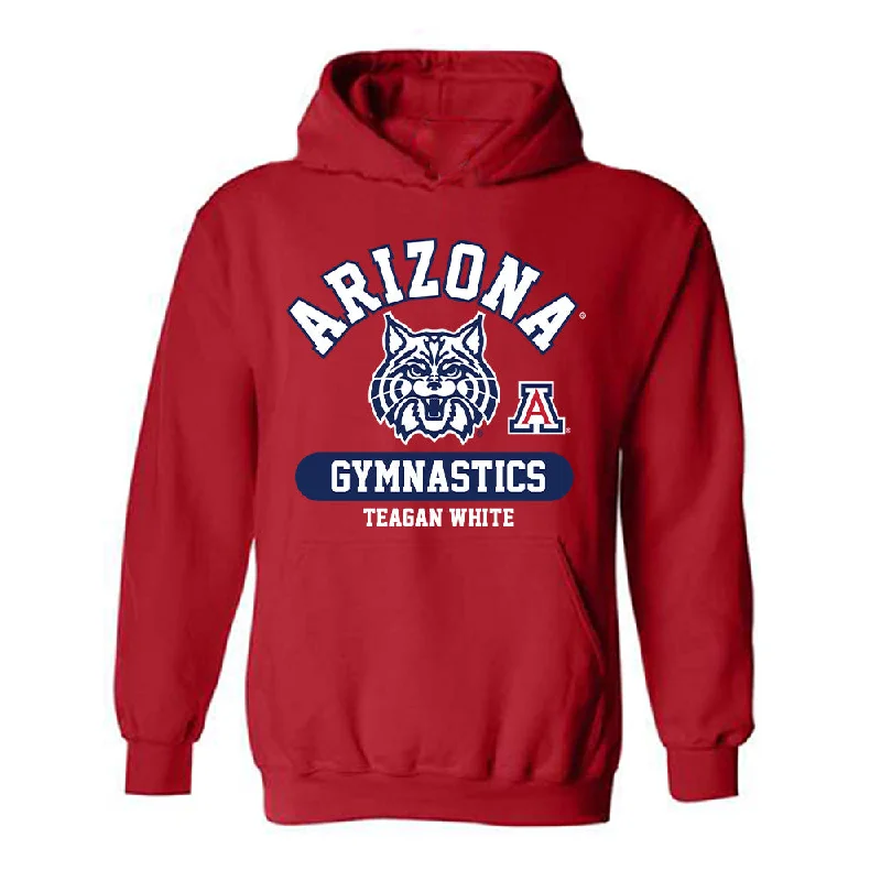 Arizona - NCAA Women's Gymnastics : Teagan White - Classic Fashion Shersey Hooded Sweatshirt Hoodie with Drawstring Waist Adjustable Fitted