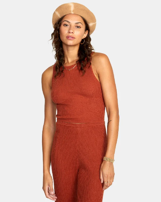 Swerve Cropped Tank Top - Arabian Spice baby blue tank