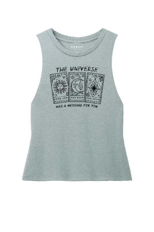 Message for you Tri-Blend Muscle Tank- Infused with Moonstone, Clear Quartz & Amethyst flowy tank top